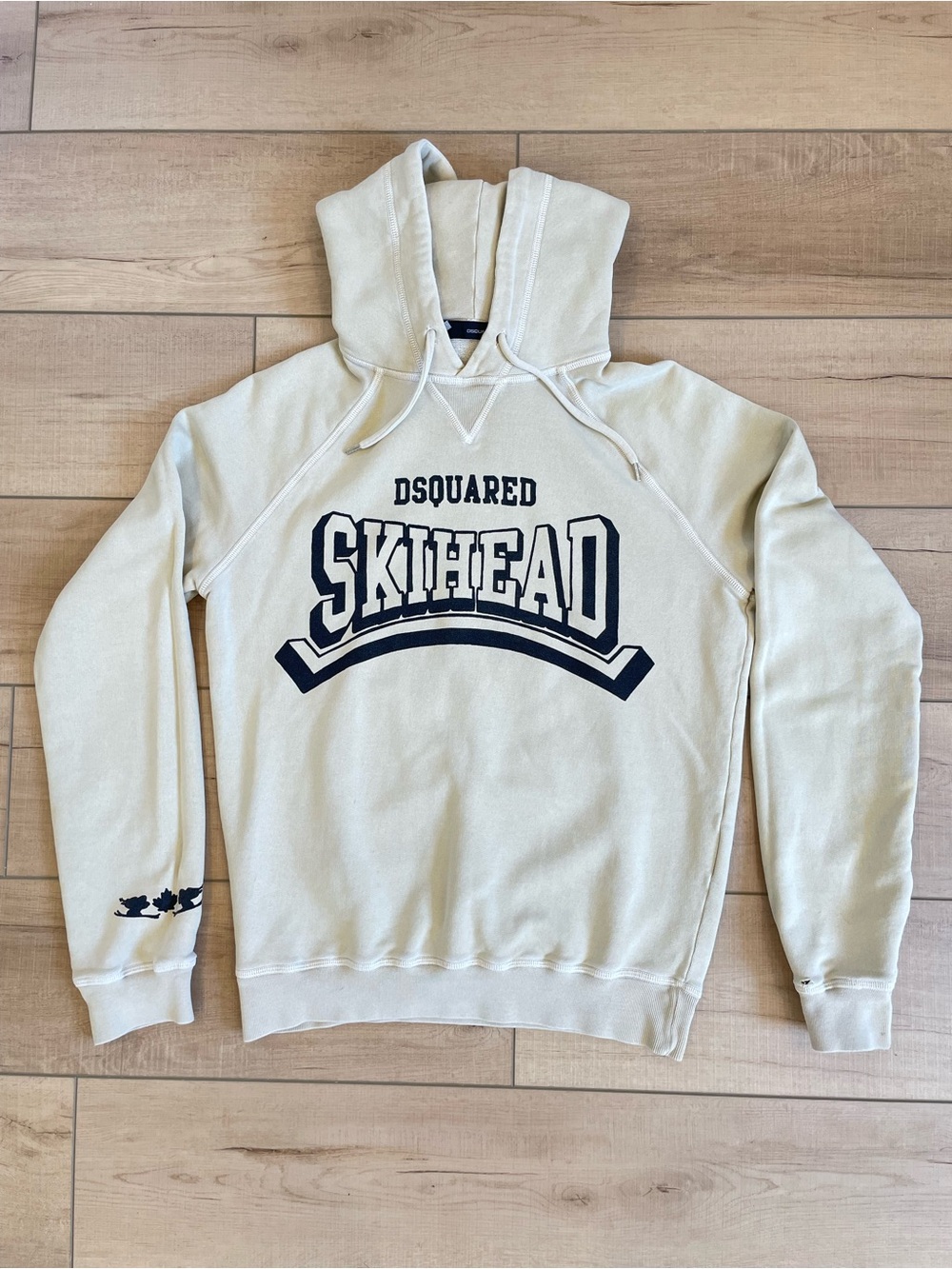 Dsquared2 Cream 'Skihead' Hoodie Sweatshirt - size Medium
